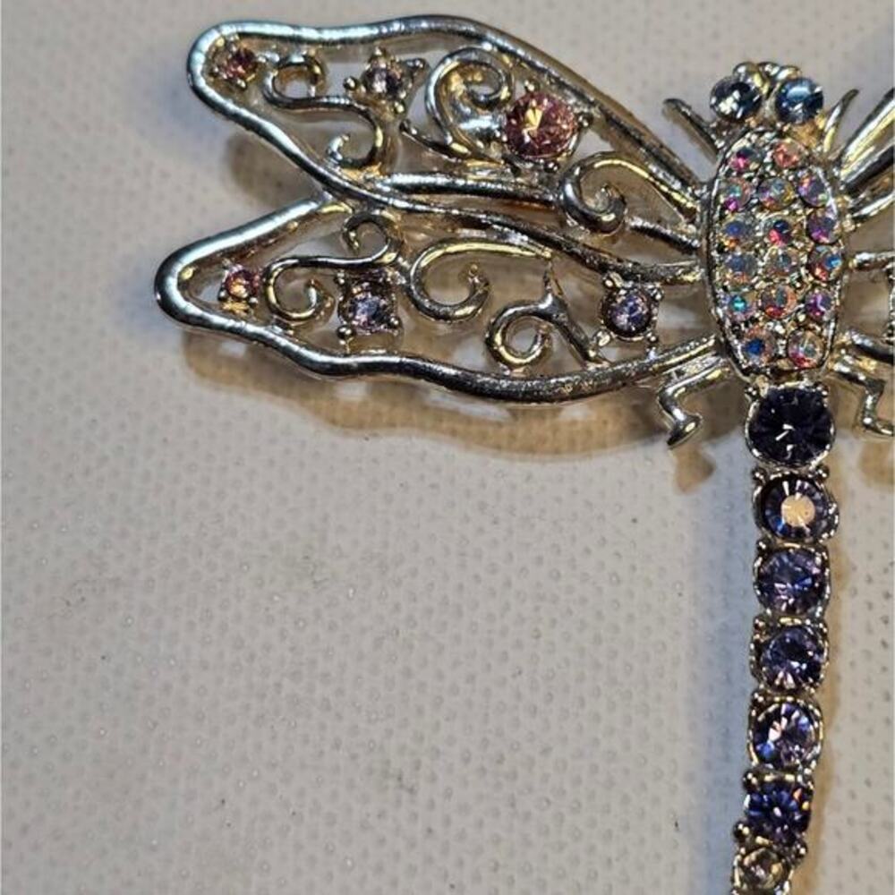 Treska Jeweled Dragonfly Broach Brooch - Picture 6 of 8